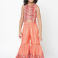 Lil Drama Golden Weaves Orange Crop Top With Palazzo Co-Ordinate Set - Swadesiicart