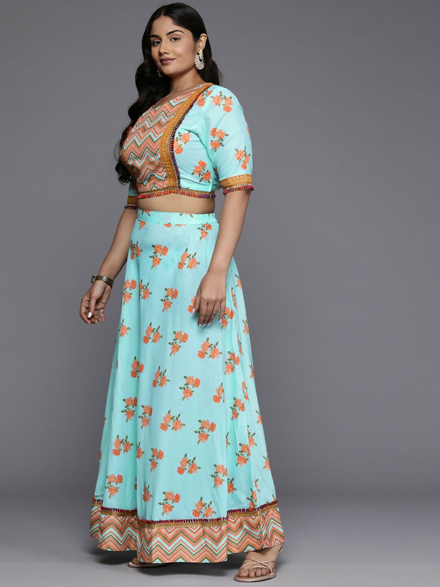 Ahalyaa Women's Traditional wear Lehenga Choli - Blue | Swadesiicart