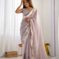 Vamsee Inaya Lavender Silky Crush Saree - Swadesiicart