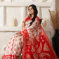 Shree Shyam Fashion Linen Cotton Red & White Saree