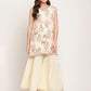 Ahalyaa Women's Beige Crepe Digital Floral Print Kurta Sharara Set with Dupatta | Swadesiicart
