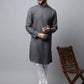 Even Apparels Grey Color Pure Cotton Men's Kurta With Side Placket (SLD1202) | Swadesiicart