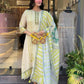 The52 Multi Women's Gorgeous Linen Silk Fabric Embroidered Work Straight Kurta Pant and Dupatta Set - Swadesiicart