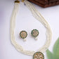 NVR Women's White & Gold-Polished Kundan & Pearl Jewellery Set - Swadesiicart