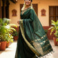 Shree Shyam Fashion Bottle Green Soft Silk Saree