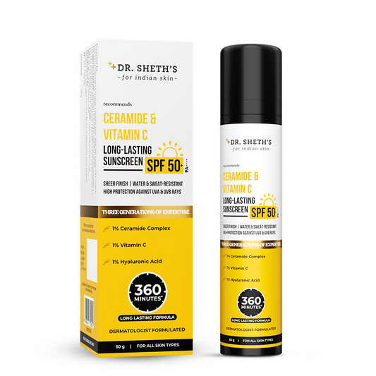 Dr. Sheth's Ceramide & Vitamin C Long-Lasting Sunscreen - Limited Time Offer - Swadesiicart