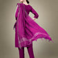 Jyoti Fashion Women's Purple Cotton Blend Embroidery & Sequence work Kurta with Trouser & Dupatta | Swadesiicart