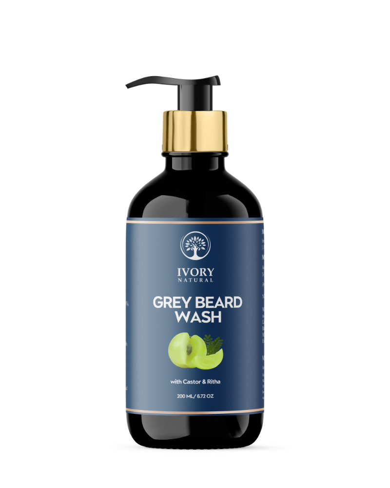 Ivory Natural Grey Beard Wash For Beard Graying And Restoring Beard'S Natural Black Shade | Swadesiicart
