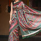 Very Much Indian Handloom Pure Tussar Silk With Floral Prints - Green | Swadesiicart