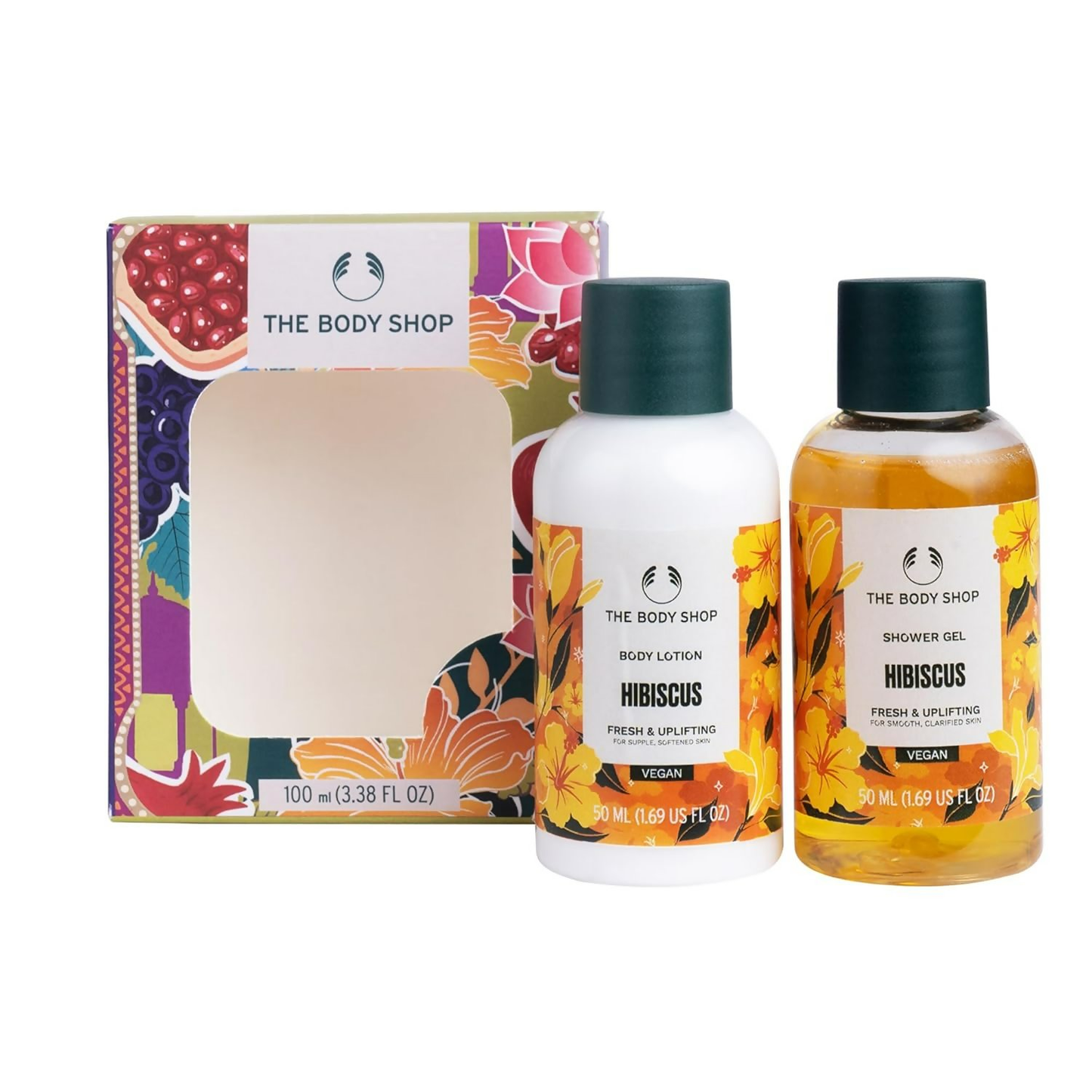 The Body Shop Hibiscus Shower Gel & Body Lotion Gift Set - Swadesiicart