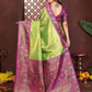 Aastha Fashion Green Tissue Silk Weaving Saree