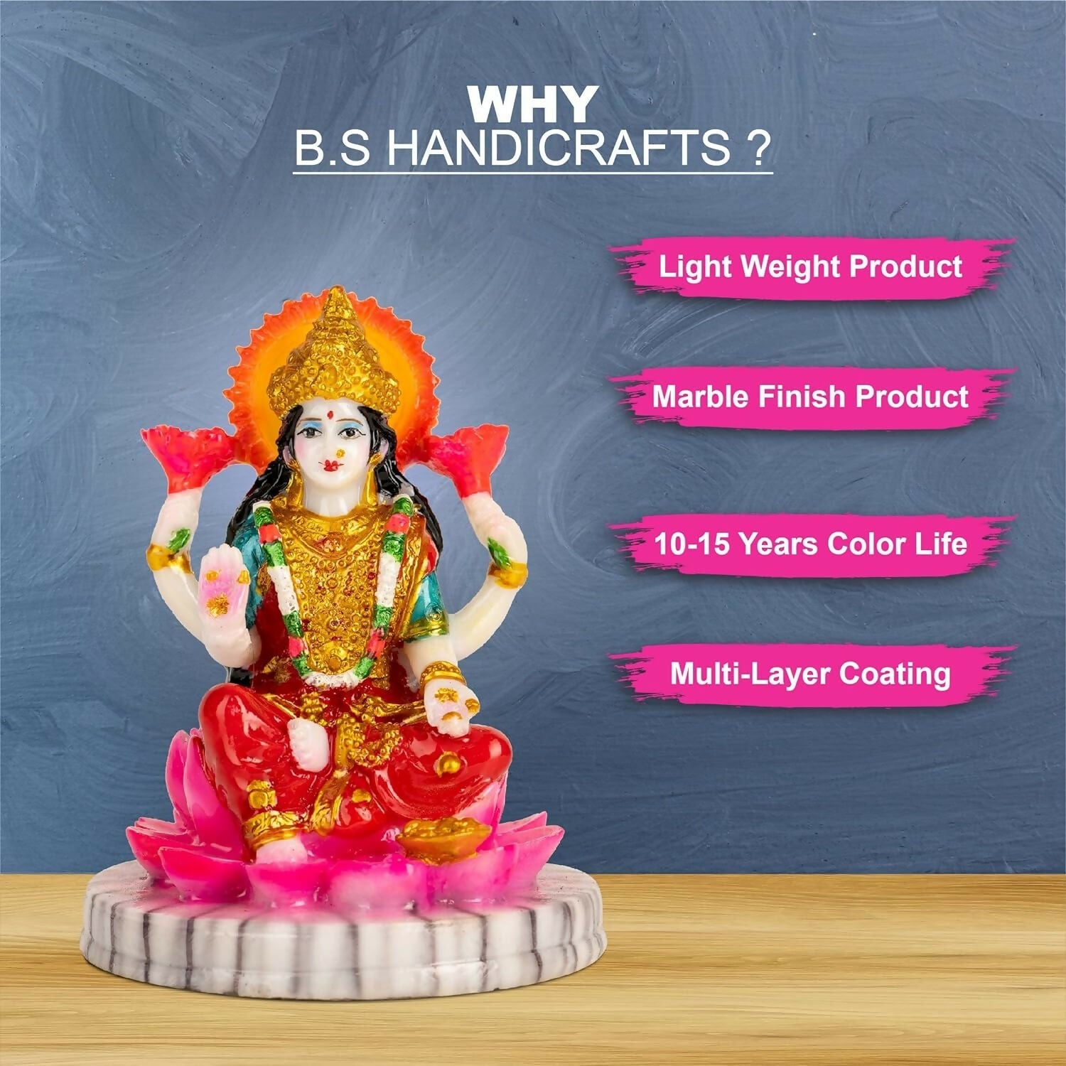 BS Handicrafts Stone Lakshmi Devi Idol - Swadesiicart