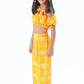 Lil Drama Trunk Tales Girls Yellow Crop Top With Pants Co-Ordinate Set - Swadesiicart