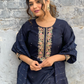 The52 Blue Women's Gorgeous Embroidered Viscose Chanderi Fabric Straight Kurta Pant with Dupatta Set - Swadesiicart