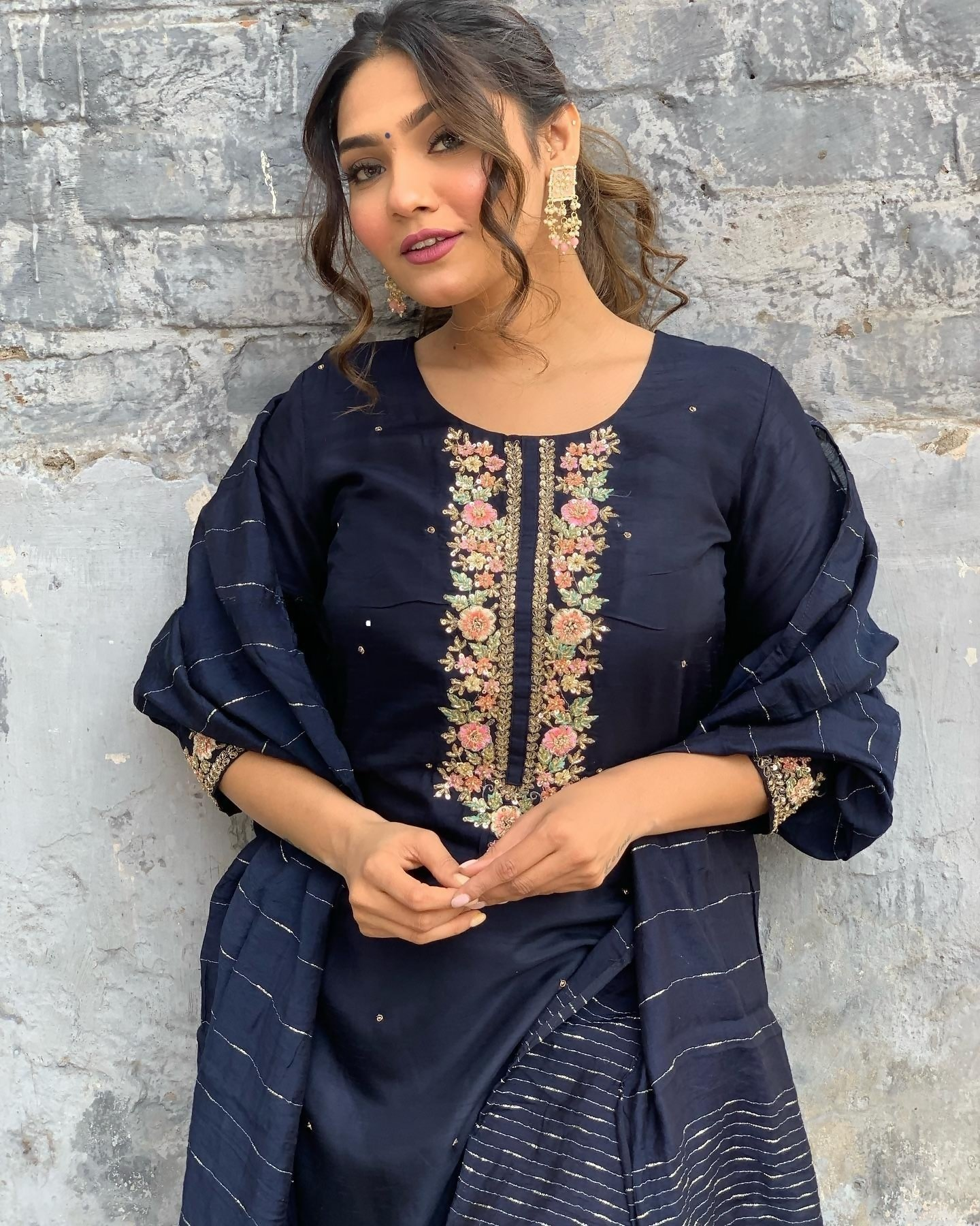 The52 Blue Women's Gorgeous Embroidered Viscose Chanderi Fabric Straight Kurta Pant with Dupatta Set - Swadesiicart
