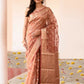 Joban Fashion Rose Gold Pure Banarasi Tissue Saree | Swadesiicart