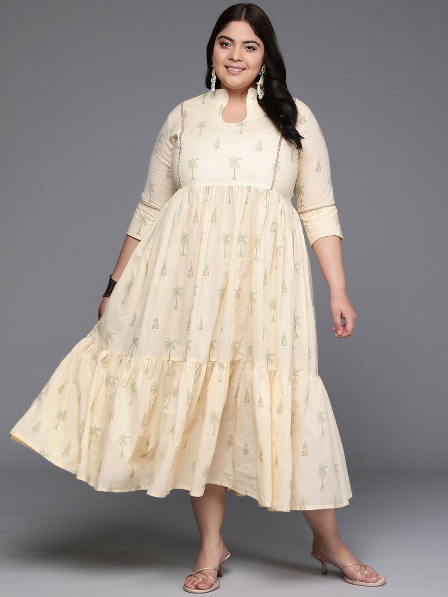 Ahalyaa Women's Traditional wear Ethnic Dress - Off White | Swadesiicart