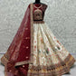 Jyoti Fashion Women's White Velvet Fancy Dori & Sequins with Multi Thread Embroidered with Diamond Work Wedding Lehenga Choli | Swadesiicart