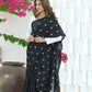 Beatitude Black Khadi Floral Embroidered Saree