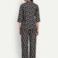 Alvano Beautiful Floral Print Co-ord set for Women's and Girls Rayon (Black) - Swadesiicart