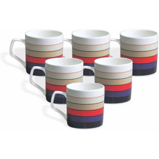 Coffee Mug Set, 220ml/6.6cm, Set of 6, Multicolour - Swadesiicart