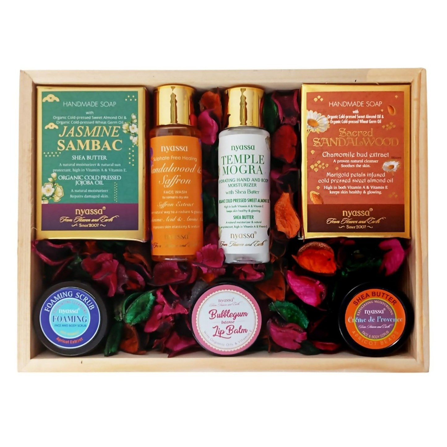 Nyassa Premium Bath and Body Treats Wooden Gift Set - Swadesiicart