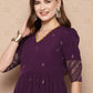Ahalyaa Women's Traditional wear Ethnic Dress - Burgundy | Swadesiicart