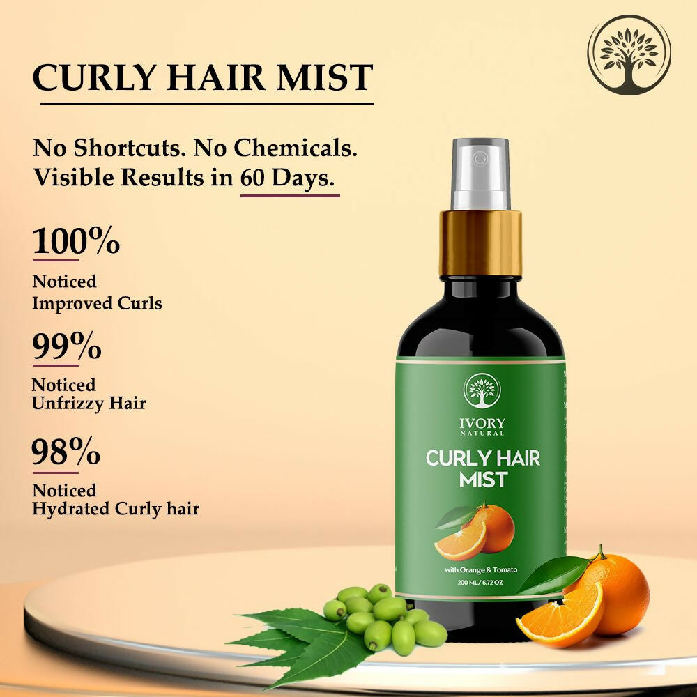Ivory Natural Curly Hair Mist - Revitalize, Define, And Nourish Your Curly Hair | Swadesiicart