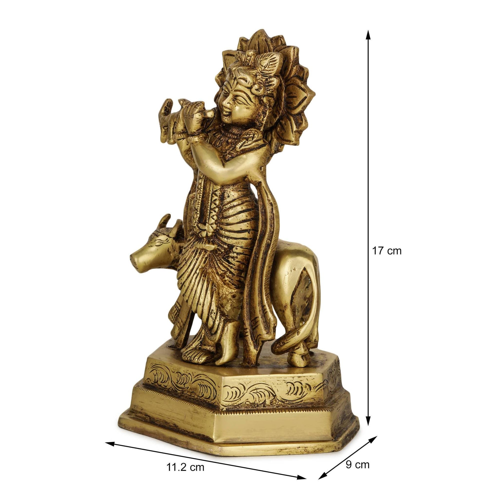 Devlok Lord Krishna with Cow Idol - Swadesiicart