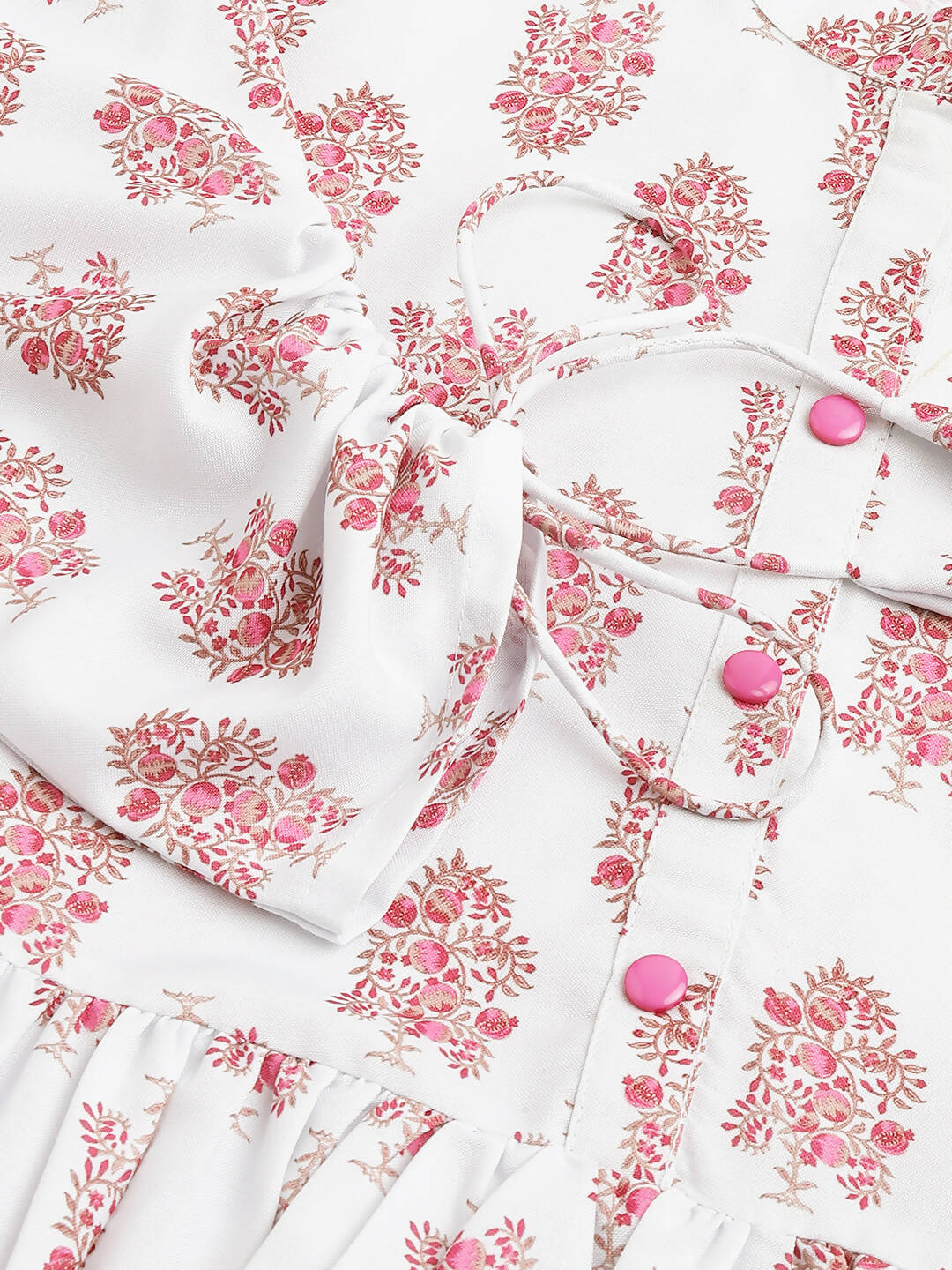 White Poly Rayon Digital Printed A-line Top - Tarini - Swadesiicart
