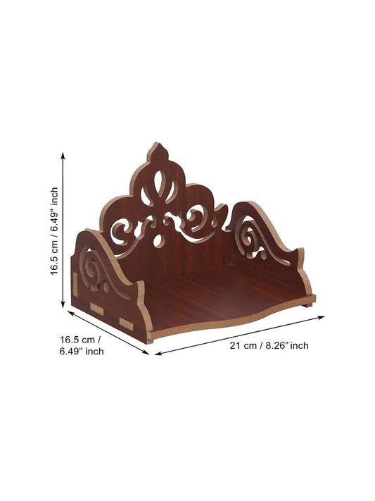 eCraftIndia Brown Decorative Beautiful Wooden Pooja Temple | Swadesiicart