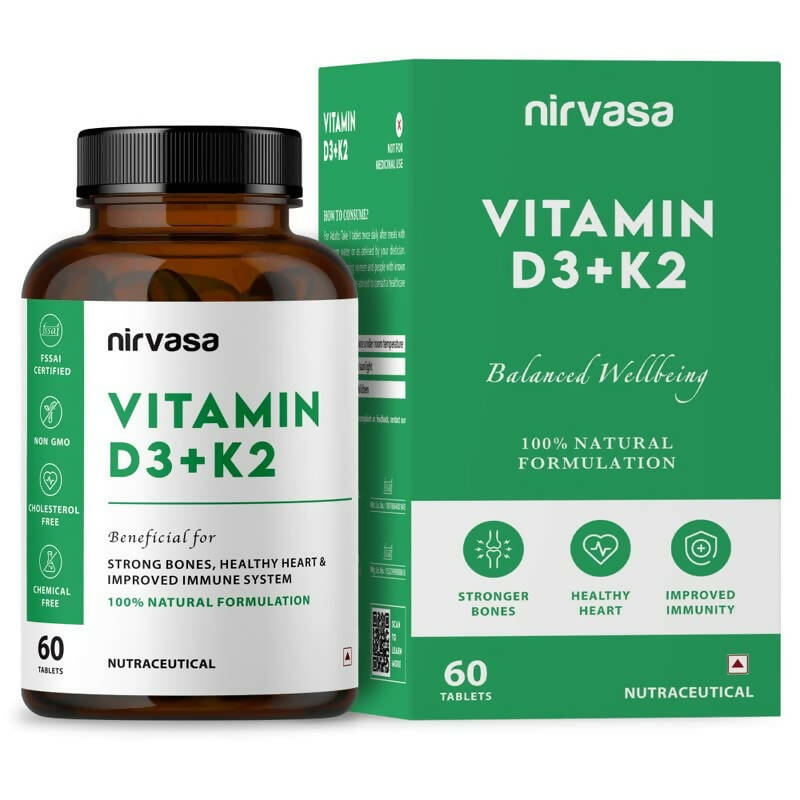 Nirvasa Vitamin D3 + K2 Tablets | Swadesiicart