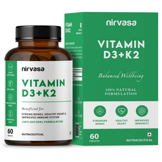 Nirvasa Vitamin D3 + K2 Tablets | Swadesiicart