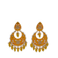 Yellow Gold-Polished Brass & Pearl Dangle Women Earrings| Hand Painted Meenakari Chandbali Traditional Ethnic Wear Earrings By House of Ree - Swadesiicart