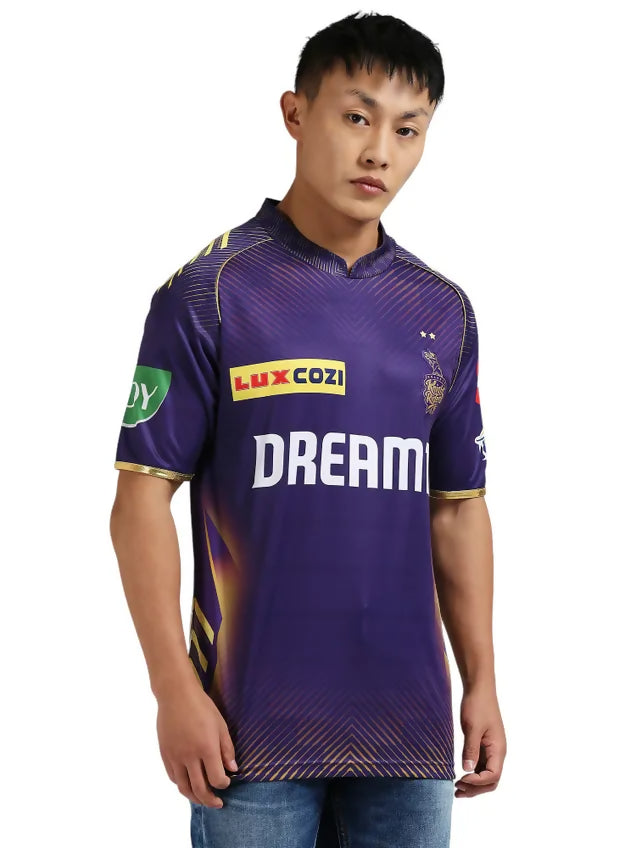 Kolkata Knight Riders Men Purple Printed Half Sleeves Jersey IPL, T20 | Swadesiicart