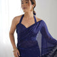 Blue Georgette Designer Sequence Embroidery Work Saree - Sitare