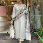 The52 Off White Women's Gorgeous Embroidered Viscose Chanderi Fabric Straight Kurta Pant with Dupatta Set - Swadesiicart