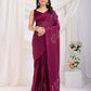 Maroon Rangoli Silk Diamond Work Ready To Wear Saree - Tamana | Swadesiicart