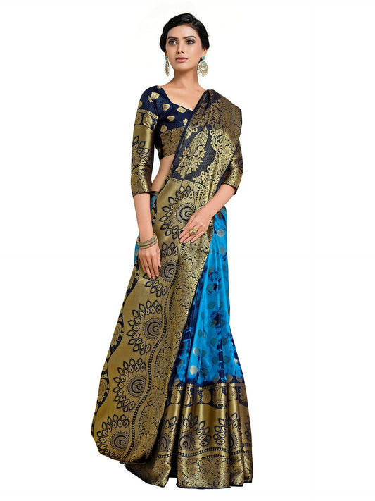 Mimosa Women's Banarasi Art Silk Multicolor Saree | Swadesiicart