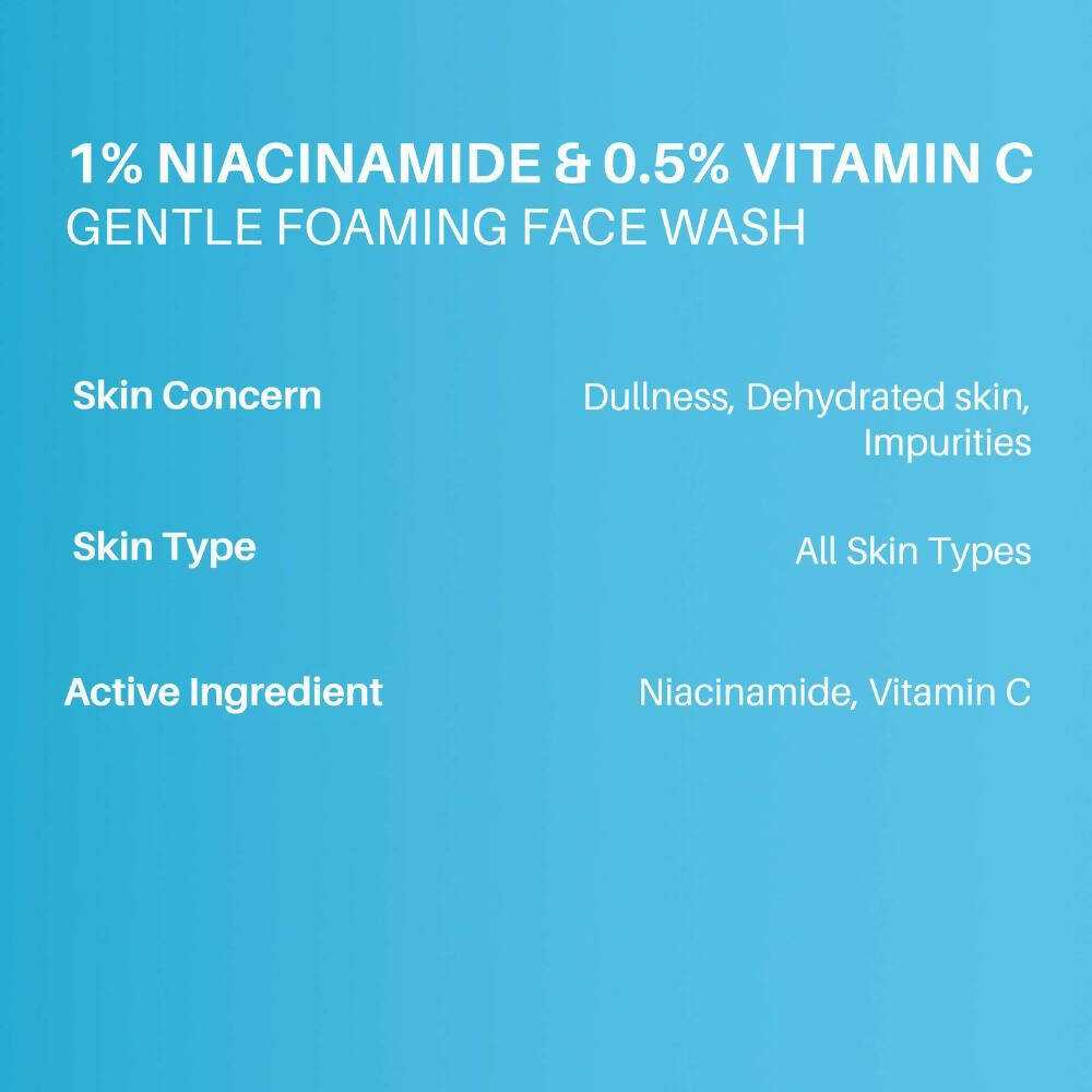 Dermdoc 1% Niacinamide & 0.5% Vitamin C Gentle Foaming Face Wash - Swadesiicart