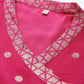 Ahalyaa Womens Pink Chanderi Printed Angrakha Style Tunic | Swadesiicart