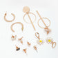 NVR Women's Set of 6 Rose Gold-Polished Contemporary Drop Earrings | Swadesiicart