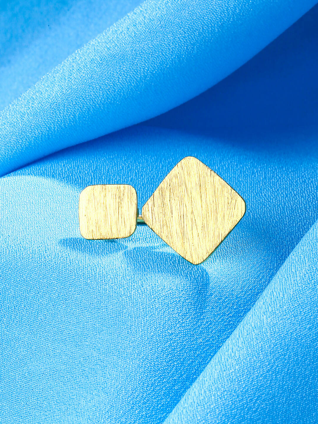 NVR Women Gold-Polished Adjustable Finger Ring | Swadesiicart