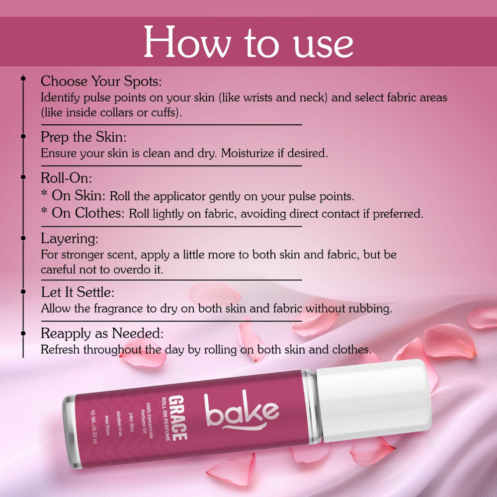 Bake Grace 100% Concentrated Perfume Oil Roll on Fragrance For Men & Women - White Oud | Swadesiicart