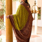 Joban Fashion Grass Green Crepe Chiffon Pure Handloom Banarasi Silk Saree | Swadesiicart