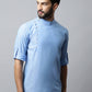 Even Apparels sky Blue Color Pure Cotton Men's Kurta With Side Placket (MMS503) | Swadesiicart