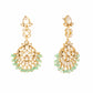 Nuyug 22K Gold Plated Regal Green Kundan Chandbali Earrings | Swadesiicart