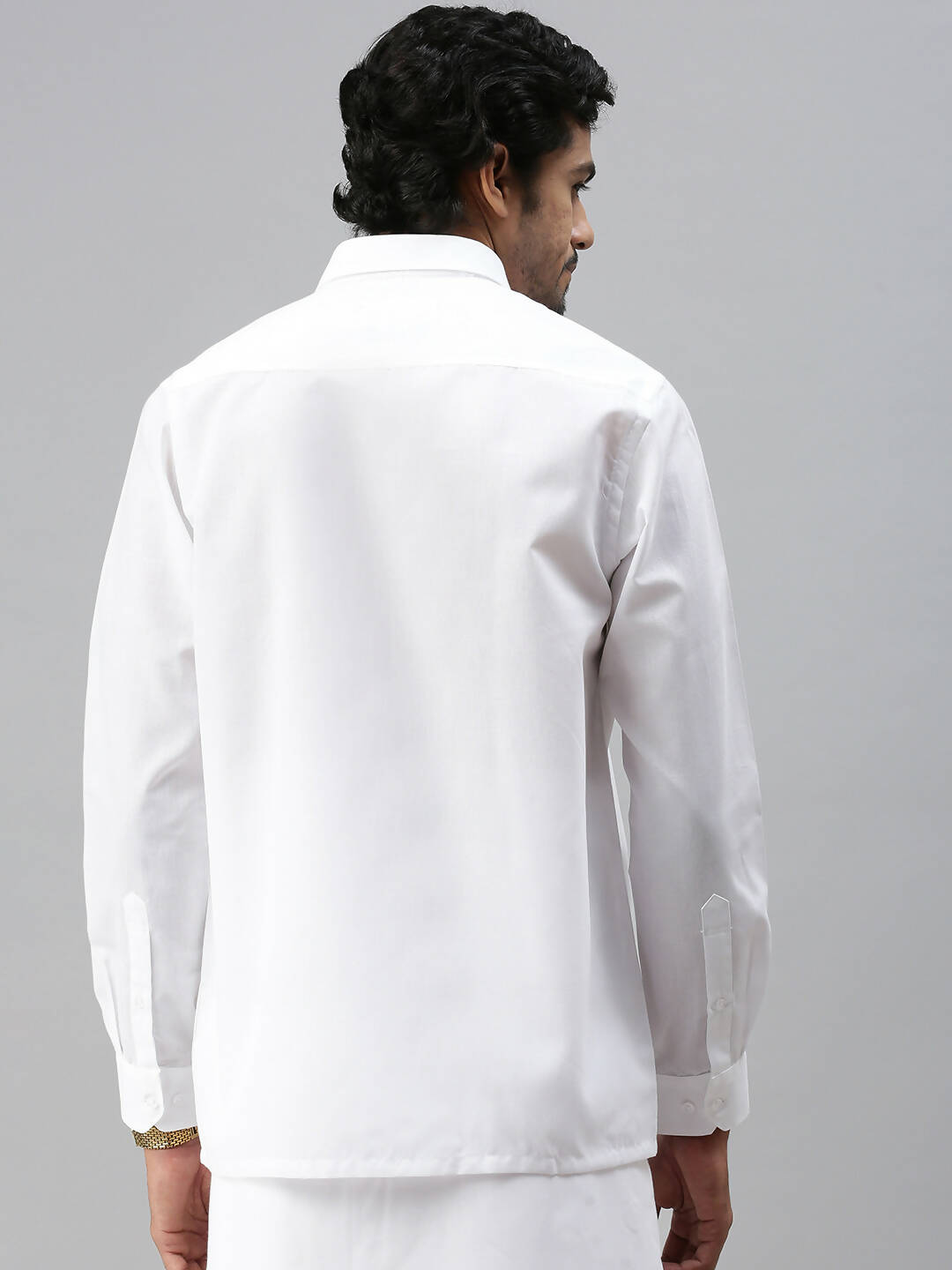 Ramraj Cotton Mens Full Sleeve Formal 100 % Cotton White Shirt | Swadesiicart