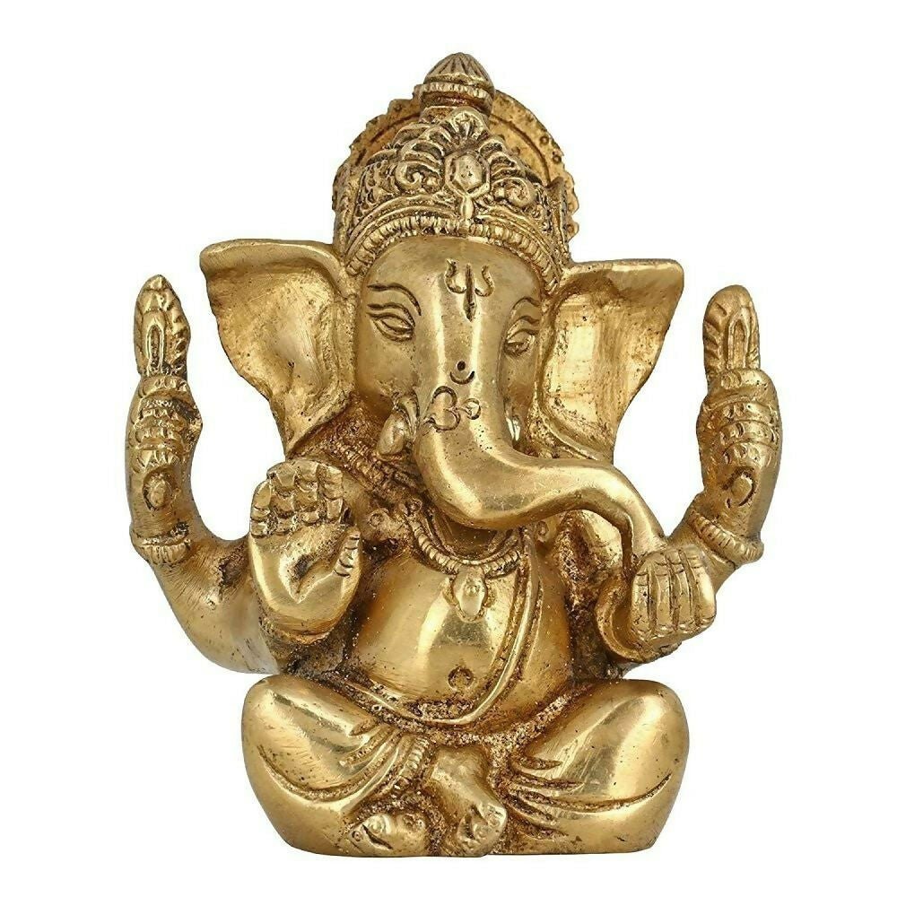 Artvarko Brass Lord Ganesha Ganpati Religious Statue Idol - Swadesiicart