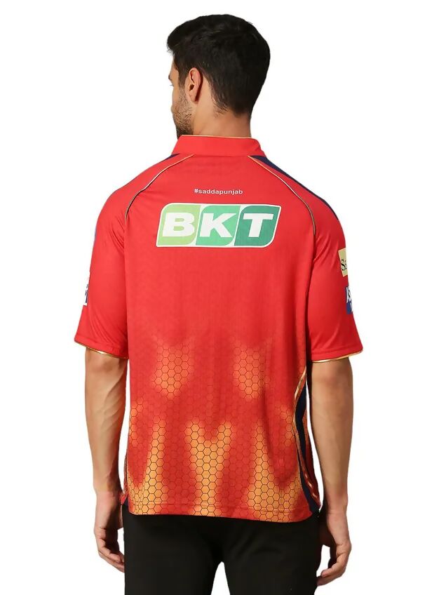 Punjab Kings Men Red Printed Half Sleeves Jersey IPL, T20 | Swadesiicart